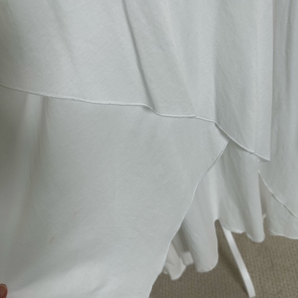 Coton Frais Long White Cotton Dress, Asymmetrical Hemline, Size M - Picture 4 of 10